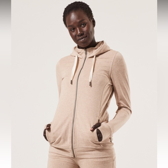 Pact Wheat Heather Perfectly Lightweight Zip Hoodie - Picture 15 of 16